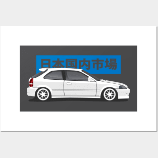 Honda Civic EK Side View Posters and Art